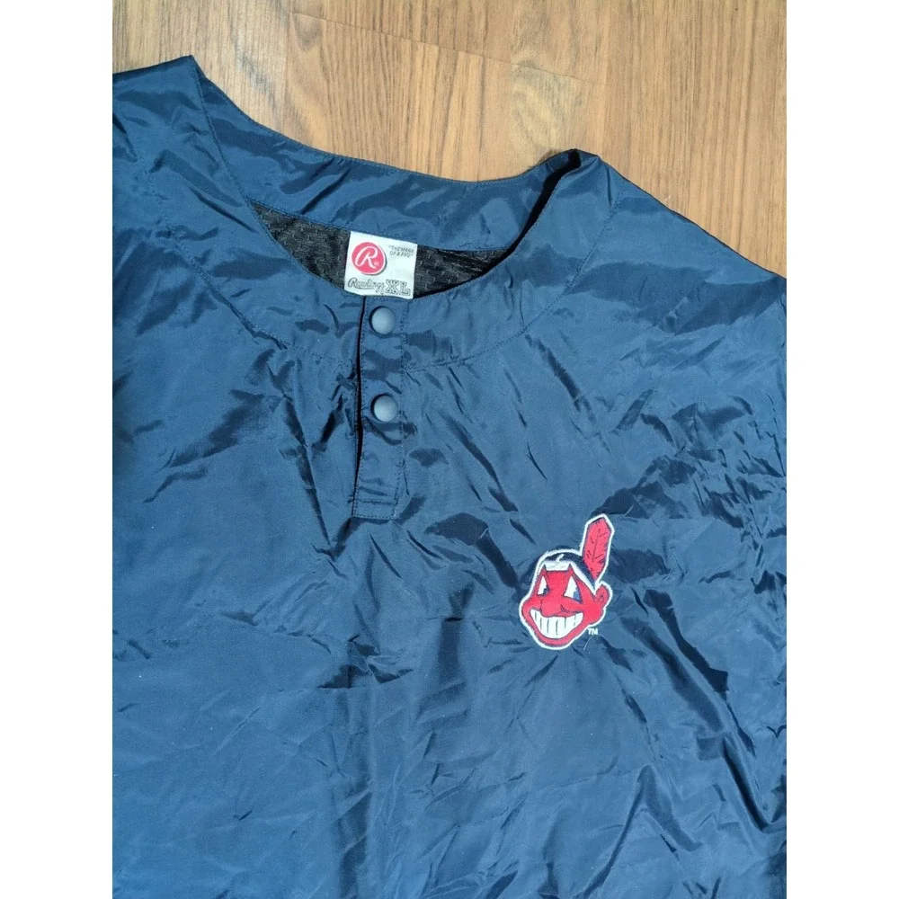Vintage Short Sleeve XL Cleveland Indians Warmup Rawlings Guardians Windbreaker